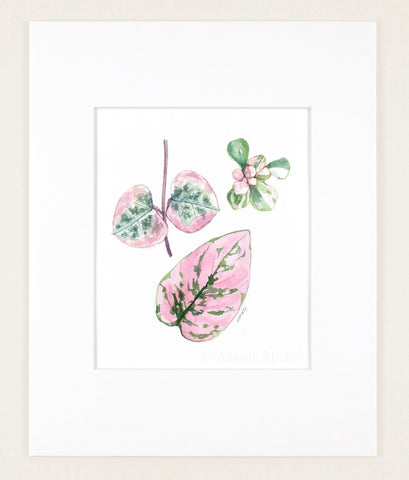 Mini Pink Leaves - Original Watercolor
