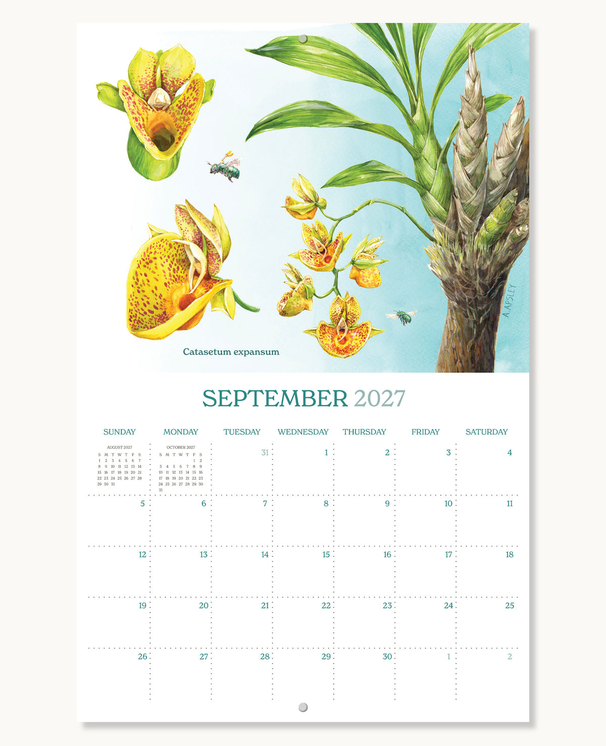 2027 Orchid Wall Calendar